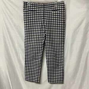Ann Taylor Capri's Size 4 Black White Gingham 4 Pocket Front Zip